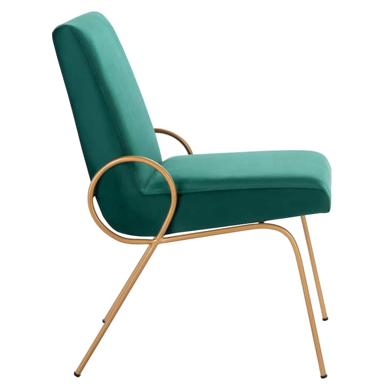 SAFAVIEH Godi Emerald/Gold Side Chair (Set of 2) - 18.8" W x 24.5" L x 34" H - 19Wx25Dx34H