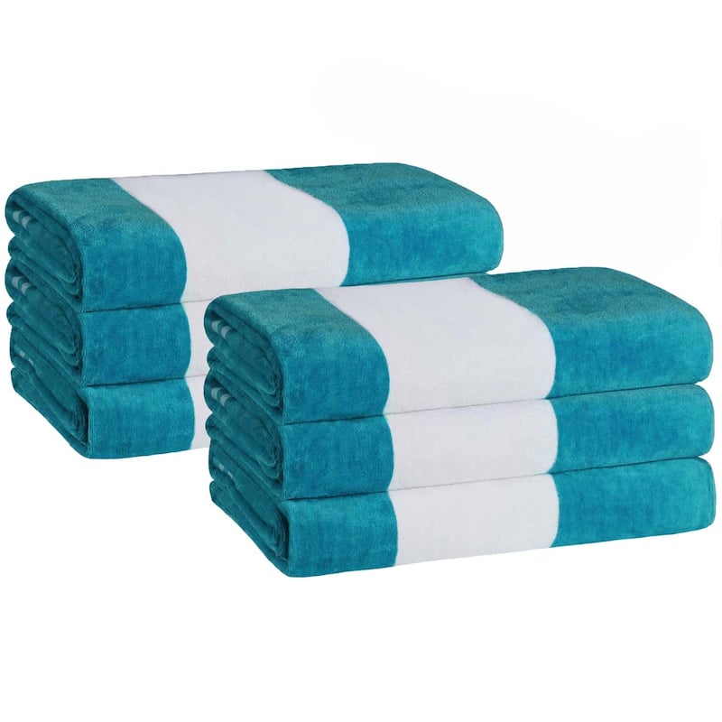 Cabana Stripe Oversized Cotton Beach 6 Piece Towel Set by Superior