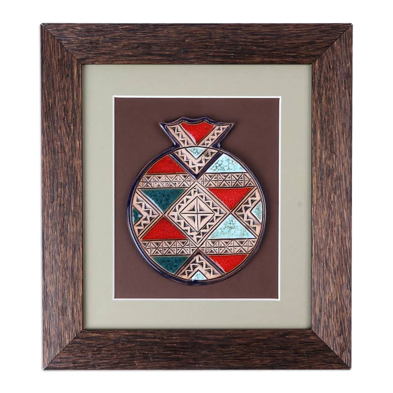 Novica Handmade Spiritual Richness Ceramic And Wood Wall Art