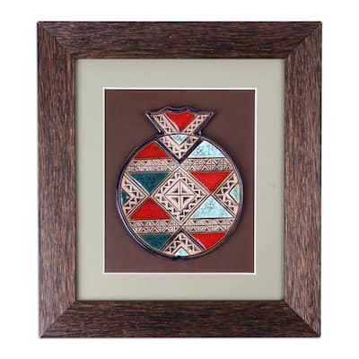 Novica Handmade Spiritual Richness Ceramic And Wood Wall Art