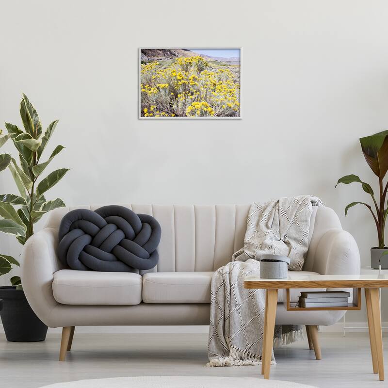 Stupell Yellow Flowers in Arid Meadow Framed Giclee Art Design By Gemma Bardot