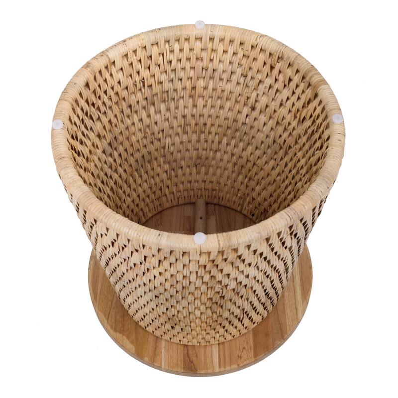 NPD Furniture Kamari Rattan Coffee Table & Side/ End Table with Wood Top