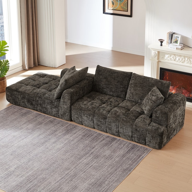 108.2" L-Shaped Chenille Luxury Oversized Sectional Sofa Free-combined Sofa, No Assembly Required
