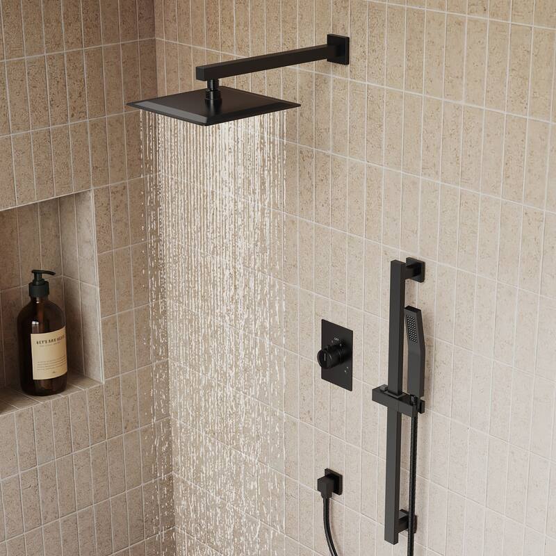 Slide Bar High-Pressure Balancing Shower System 10" Rainfall Shower Head with Handheld Shower