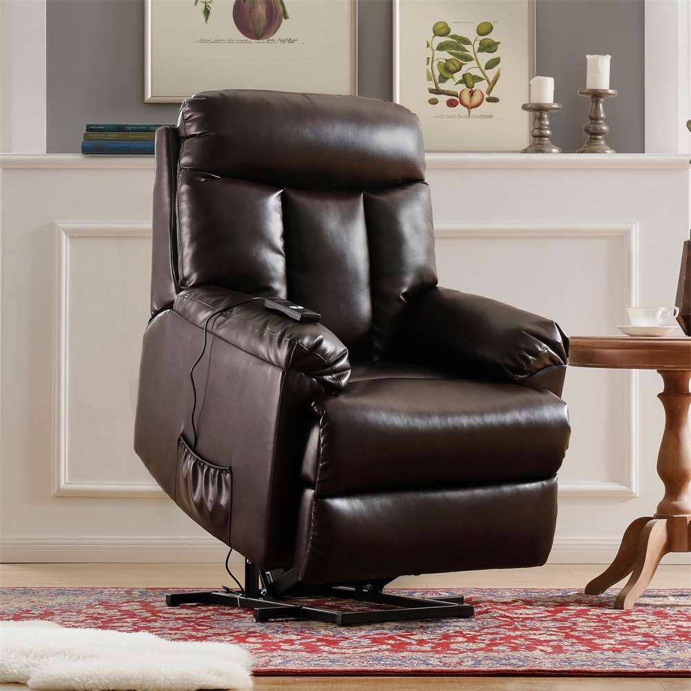 TiramisuBest Sturdy Lift Chair and Power PU Leather Living Room Heavy Duty Reclining