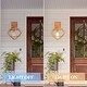 preview thumbnail 4 of 8, Cusp Barn Farmhouse 1-Light Metal Wall Sconces, Industrial Rhomboid Wall Light, Geometric Bedside Wall Mount Sconces for Bedroom