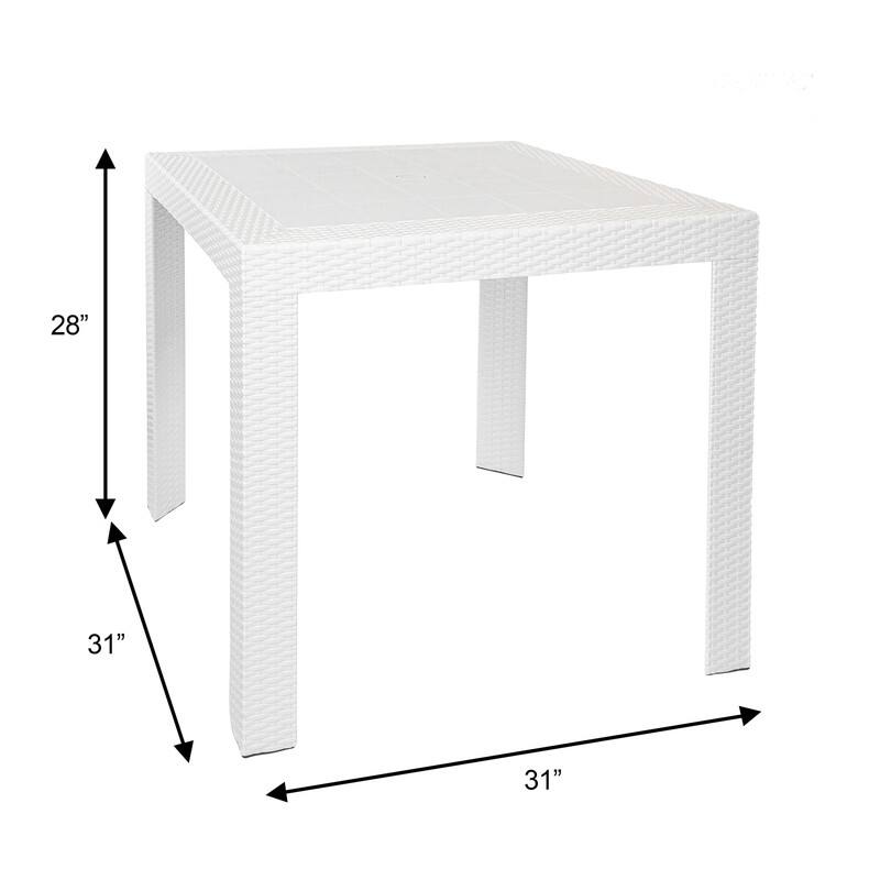 Mace Modern Outdoor Bistro Dining Table with Weather Resistant and Weaver Design for Patio or Decks