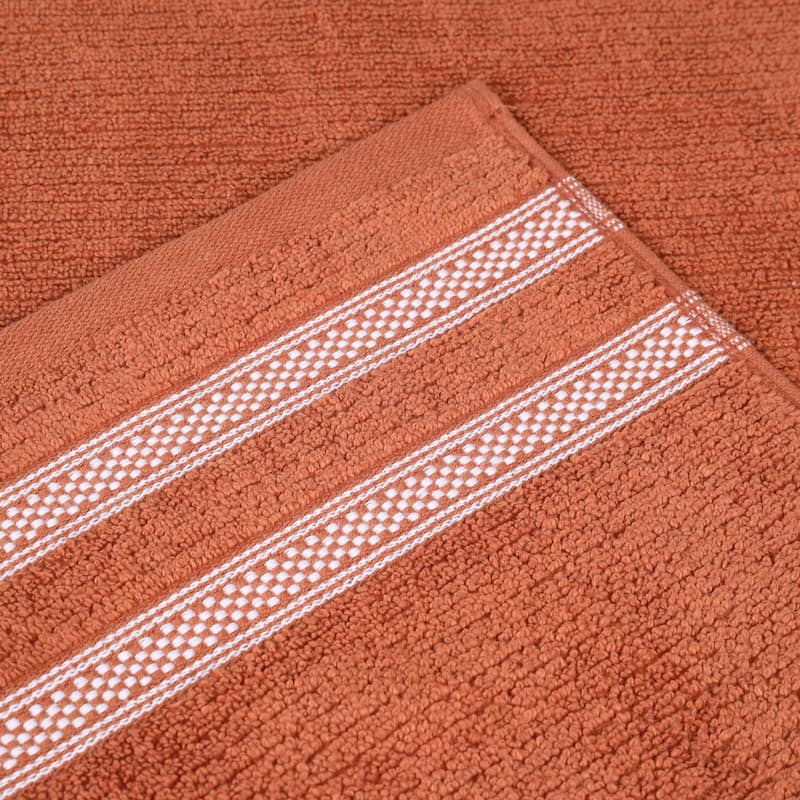Superior Brea Zero Twist Cotton Ribbed Modern Bath Sheet Set of 2