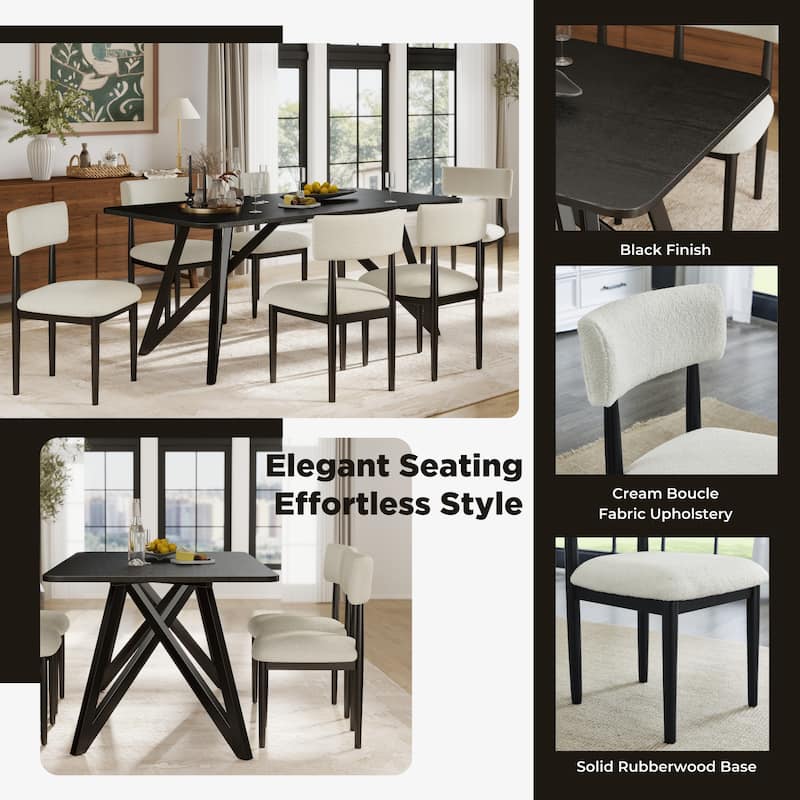 Roundhill Furniture Axler 7-Piece Dining Set, Light Oak