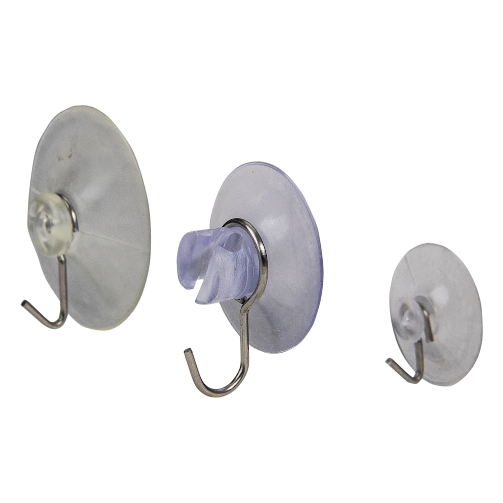 Set of 12 Assorted Clear Hanging Christmas Suction Cups - 1.75"