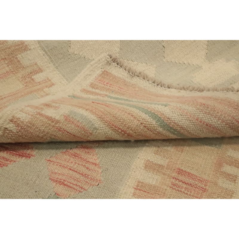Hand Woven Oriental 100% Wool Carpet Southwestern Tribal Greys & Charcoal Kilim Runner Rug - 6' 2'' X 2' 0''