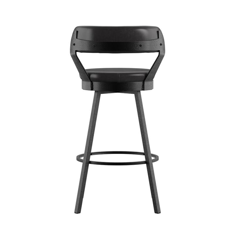 Harley Faux Leather Graphite Grey Metal Swivel Stools (Set of 2) by iNSPIRE Q Modern