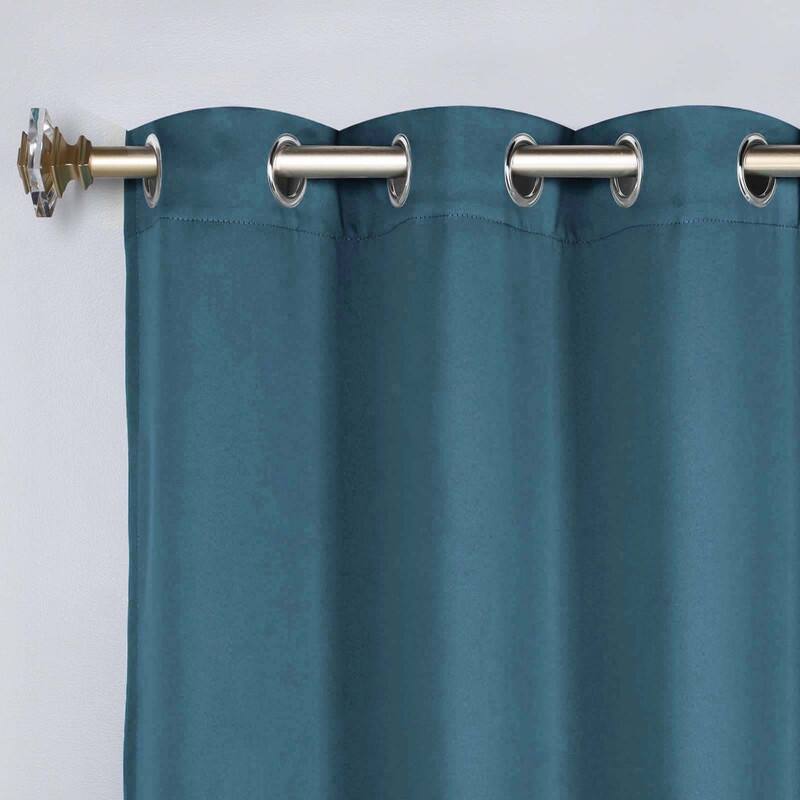 Superior Solid Machine Washable Room Darkening Grommet Blackout Curtains, Set of 2