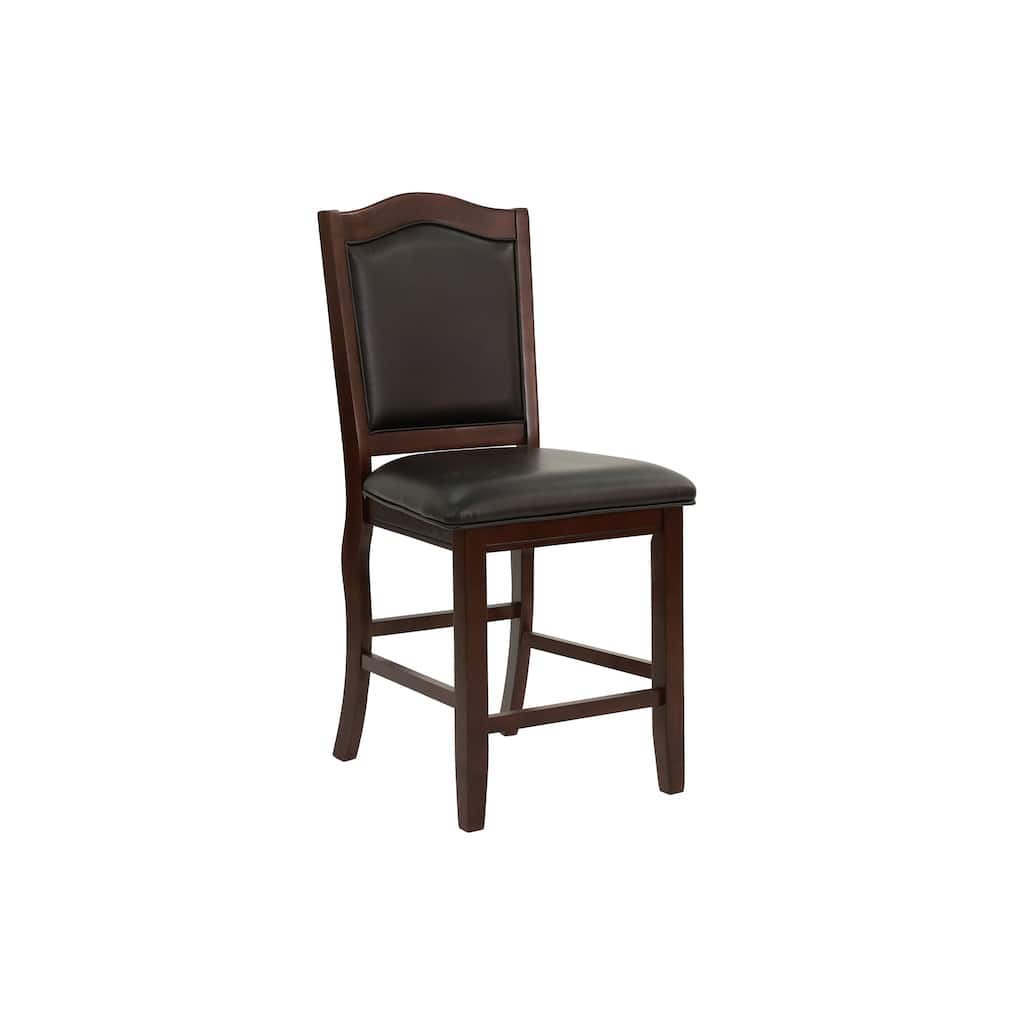 Counter Height Dining Chairs Padded Seat And Backrest Espresso Finish