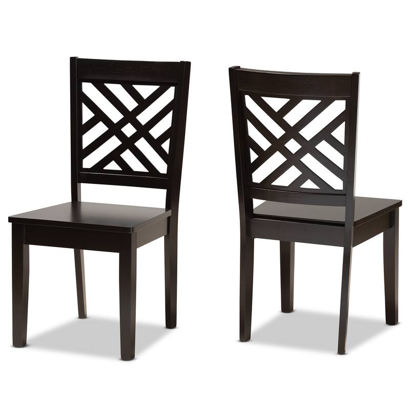 Caron Modern and Contemporary Transitional 2-Piece Dining Chair Set - Dark Brown
