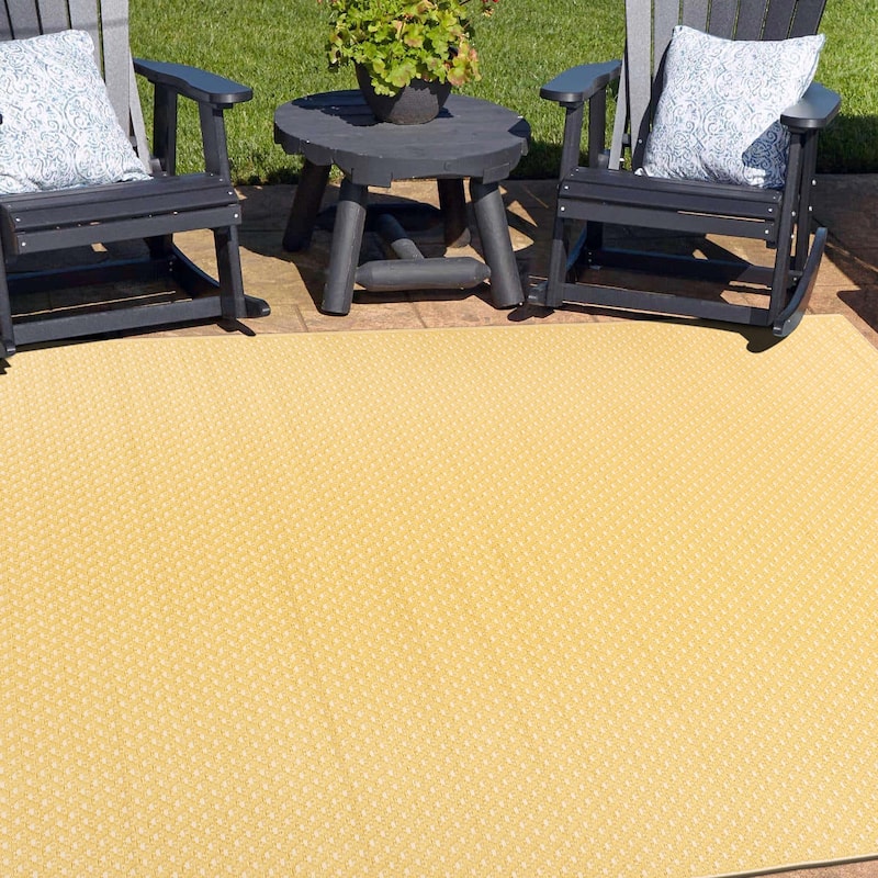 Contemporay Solid Reversible Plastic Outdoor Rugs