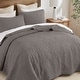preview thumbnail 76 of 110, Madison Park Quebec Embroidered Reversible Oversized 3-piece Solid Texture Bedspread Quilt Set with Matching Shams