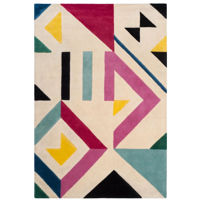 SAFAVIEH Handmade Fifth Avenue Heidje Mid-Century Modern Wool Rug - 4' x 6' - Ivory/Multi