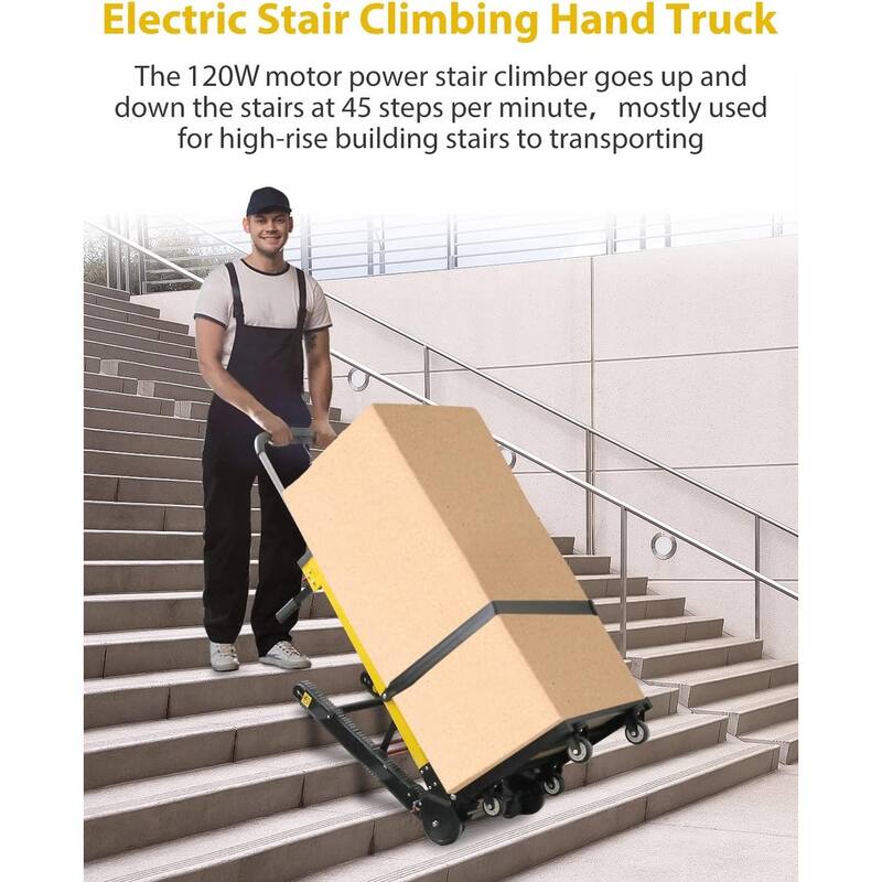Electric Stair Climbing Hand Trucks Moving Heavy Objects Up and Down Stairs Effortless, 441 lbs Max Load