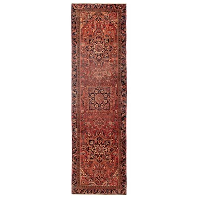 ECARPETGALLERY Hand-knotted Sarabi Red Wool Rug - 3'8 x 12'6