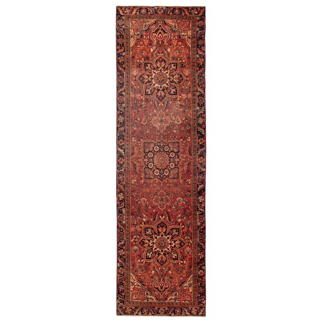 ECARPETGALLERY Hand-knotted Sarabi Red Wool Rug - 3'8 x 12'6