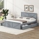 preview thumbnail 20 of 33, Wooden Storage Platform Bed with 4 Drawers & Support Legs