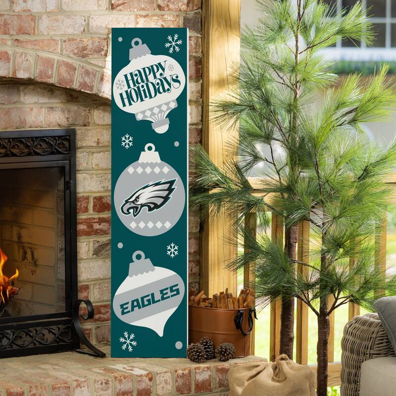 47" Double Sided Seasonal Porch Leaner, Philadelphia Eagles - 47" x 11.25" - Christmas