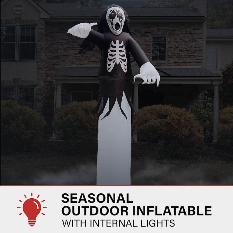 Haunted Hill Farm 12-Ft. Tall Pre-lit Inflatable Grim Reaper