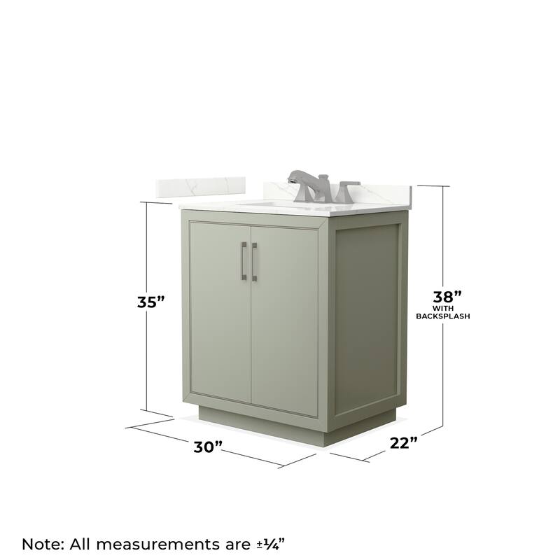 Wyndham Collection WCF111130S-QTZ-US3M24 Icon 30" Free Standing Single