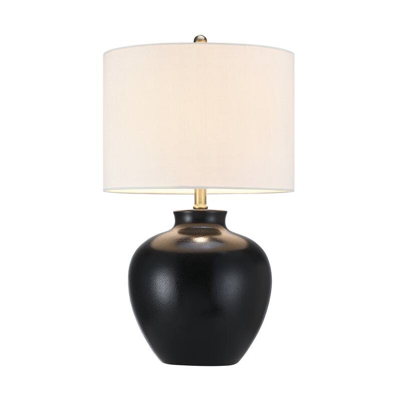 3-Way Ceramic Table Lamp with Drum Shade - 23 in. H