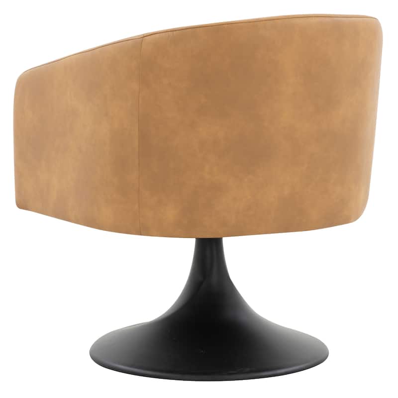 SAFAVIEH Couture Tela Pedestal Chair - 27.6" W x 29.7" L x 31.9" H - 27Wx30Dx32H - Light Brown/Black