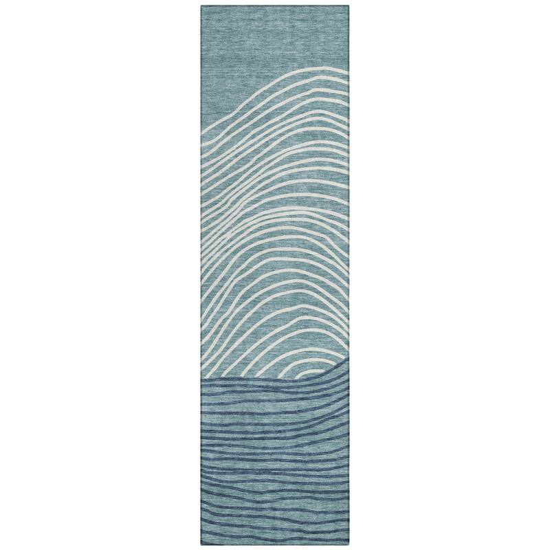Machine Washable Indoor/ Outdoor Modern Arches Chantille Rug