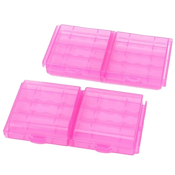 4PCS Plastic Portable Case Holder Storage Box Purple for 4 x 1.5V AA Batteries