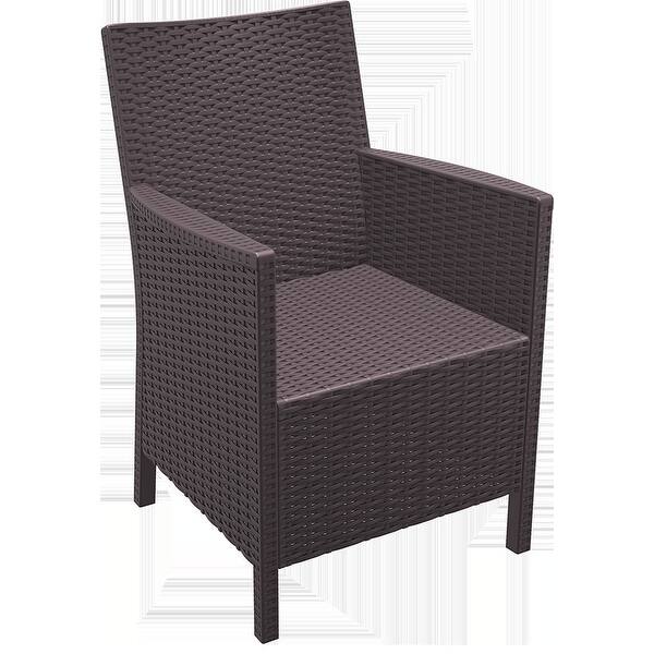 California Resin Wickerlook Chair (Set of 2), Brown