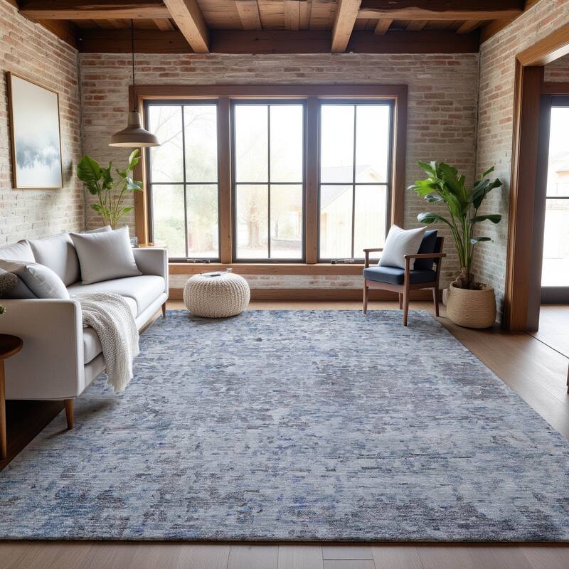Premium Washable Super Soft Abstract Pixels Mayfield Rug - Sky - 3' x 5'
