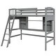preview thumbnail 7 of 9, Elegant Twin size Loft Bed with Storage Shelves, Desk and Ladder, Maximized Space, Solid Construction & Versatility Galore, Grey