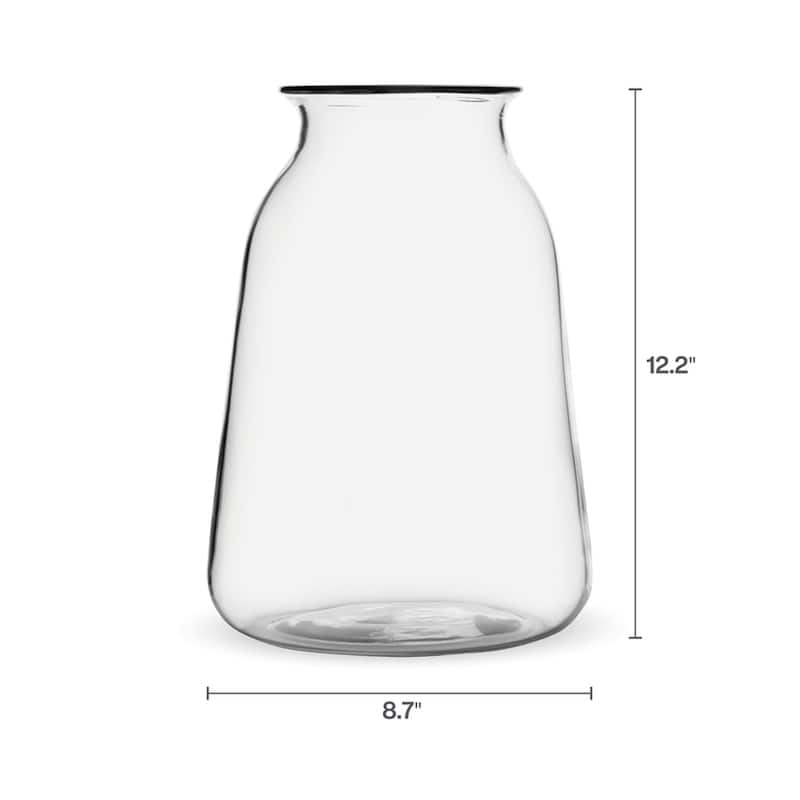 Elements Milk Bottle Glass Vase, 12 Inch, Clear