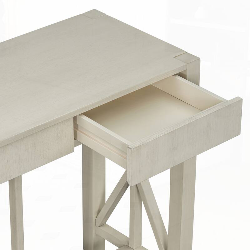 Crisscross Design Entryway Table with Open Bottom Storage