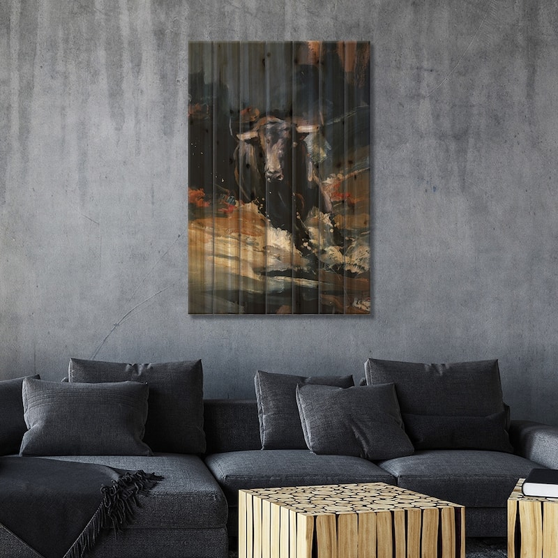 Tempest II Print On Wood by Zil Hoque - Multi-Color