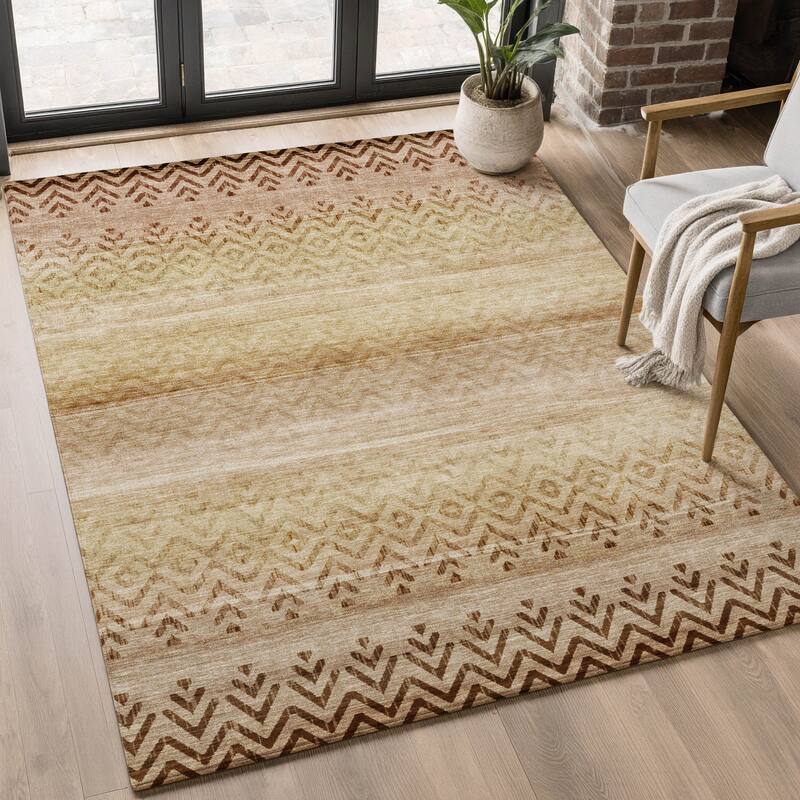 Premium Washable Super Soft Boho Ombre Mayfield Rug - Beige - 8' x 10'