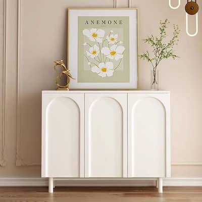 JASIWAY Buffet Table Kitchen Sideboard with Decorated Doors