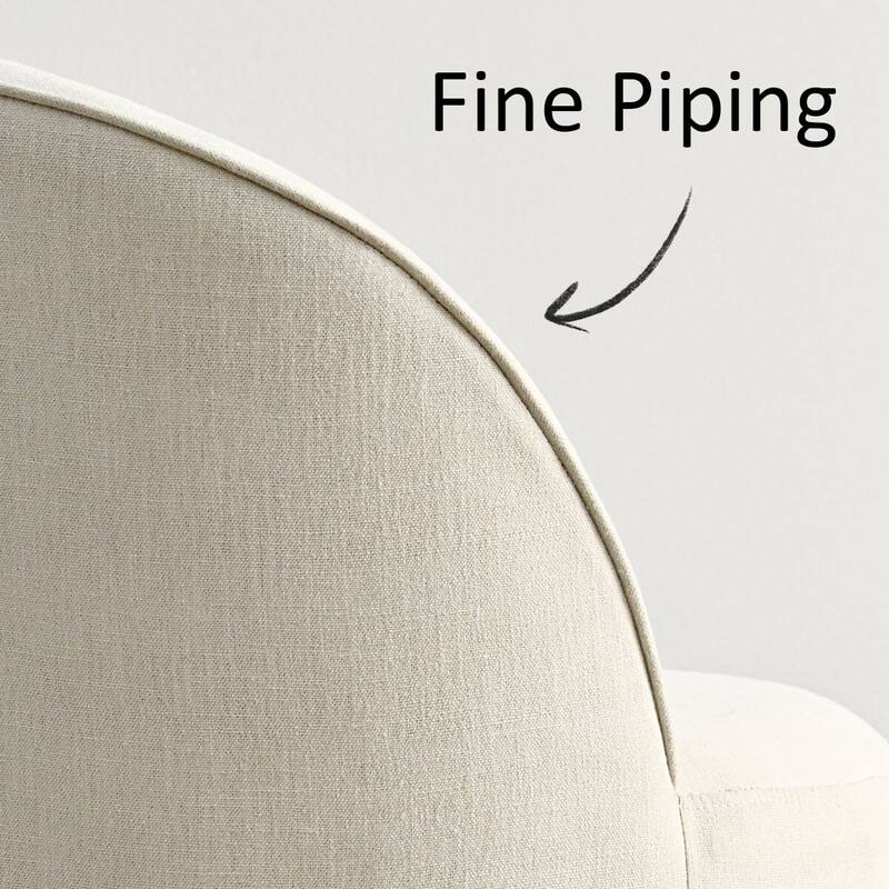 Upholstered Linen Barrel Accent Chair with with Castors(Set of 2)
