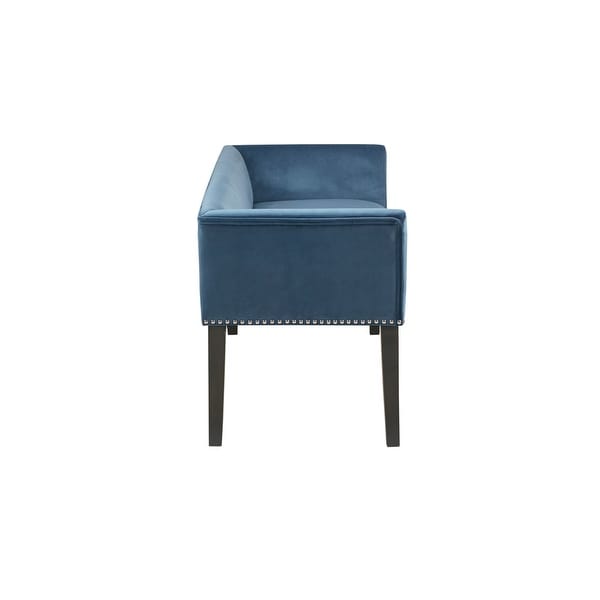 Madison Park Welburn 49.5 Upholstered Bench with Back Wood Legs On Sale Bed Bath Beyond 19448077