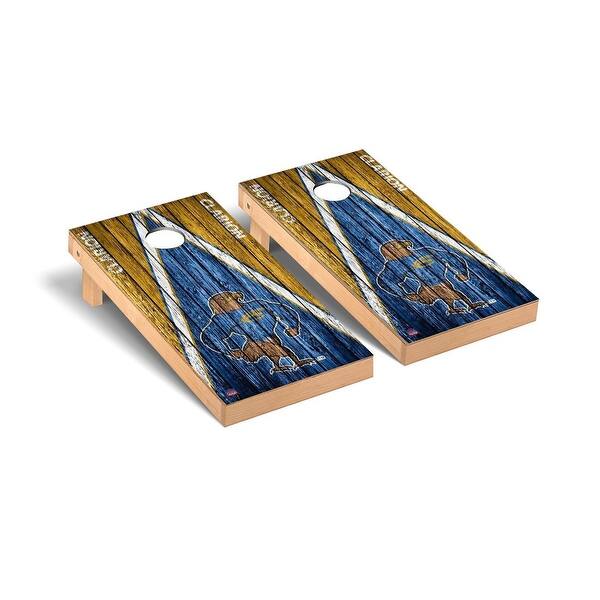 slide 2 of 5, Clarion Golden Eagles Triangle Cornhole Board Set