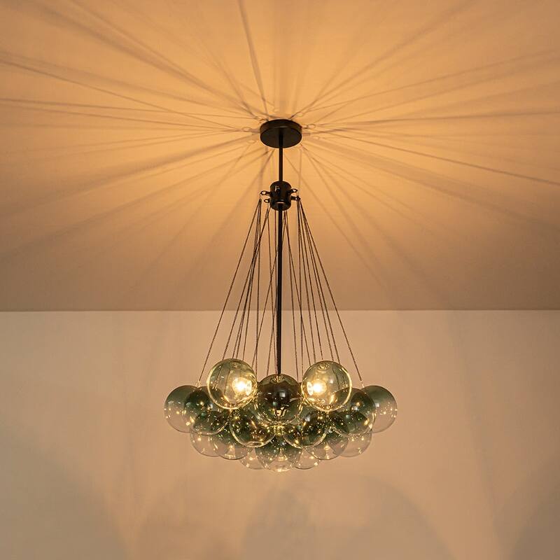 Modern Glam Cluster Gradual Colored Glass Bubble Chandelier
