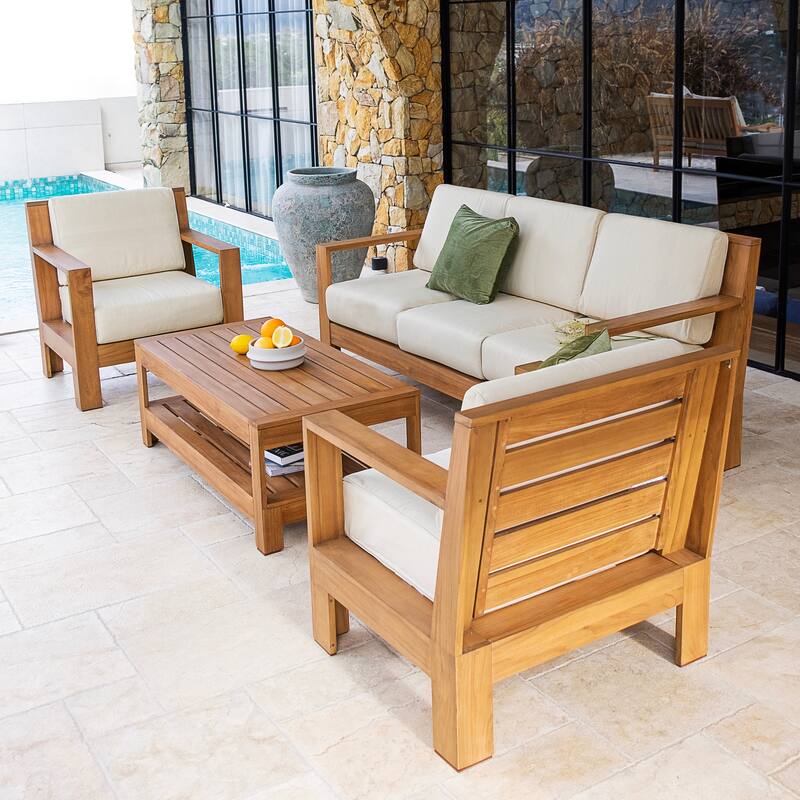 Cambridge Casual Logan 4-Piece Outdoor Conversation Set with Sunbrella Cushion