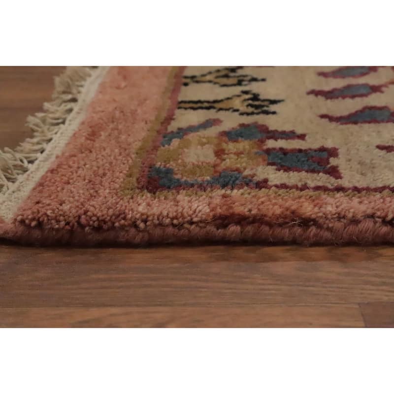 Hand Knotted Oriental 100% Wool Carpet Traditional All-Over Brown Ziegler Area Rug - 15' 7'' X 8' 2''
