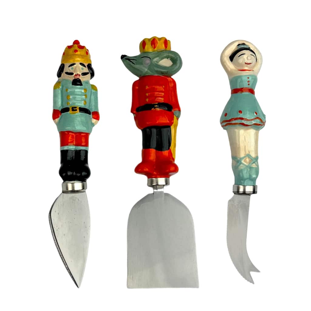 10 Strawberry Street Nutcracker Cheese Knife Set
