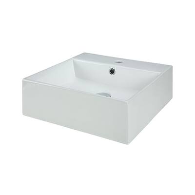 Square Vitreous China Vessel - White