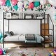 preview thumbnail 2 of 22, Versatile Design Twin Over Full Metal Bunk Bed with Ladder and Wardrobe